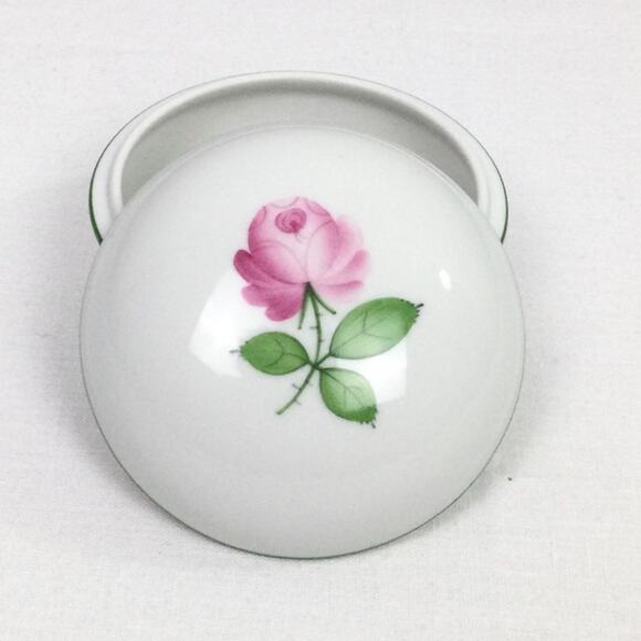 Austrian Wien Augarten Vienna Vintage Hand Painted Rose Porcelain Trinket Dish - Picture 1 of 14